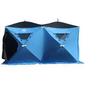 6 Person Portable Ice Fishing Shelter with 2 Big Doors-Diamond Door Guard System Ice Fishing Camping Tent 6 Person Portable Ice Fishing Shelter with 2 Big Doors-Diamond Door Guard System Ice Fishing Camping Tent