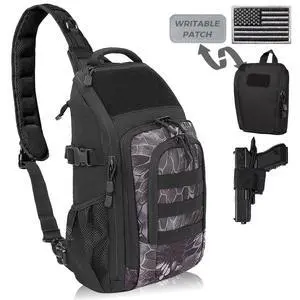 DBTAC Tactical Personal Defense EDC Bags & Packs | 10L Military Shoulder Backpack with Sling for Concealed Carry, Range, Travel, Hiking, Outdoor Sports (Black Obsidiann) DBTAC Tactical Personal Defense EDC Bags & Packs | 10L Military Shoulder Backpack with Sling for Concealed Carry, Range, Travel, Hiking, Outdoor Sports (Black Obsidiann)