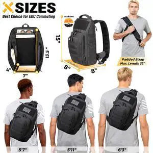 DBTAC Tactical Personal Defense EDC Bags & Packs | 10L Military Shoulder Backpack with Sling for Concealed Carry, Range, Travel, Hiking, Outdoor Sports (Black) DBTAC Tactical Personal Defense EDC Bags & Packs | 10L Military Shoulder Backpack with Sling for Concealed Carry, Range, Travel, Hiking, Outdoor Sports (Black)