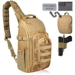 DBTAC Tactical Personal Defense EDC Bags & Packs | 10L Military Shoulder Backpack with Sling for Concealed Carry, Range, Travel, Hiking, Outdoor Sports (Brown Apatite) DBTAC Tactical Personal Defense EDC Bags & Packs | 10L Military Shoulder Backpack with Sling for Concealed Carry, Range, Travel, Hiking, Outdoor Sports (Brown Apatite)