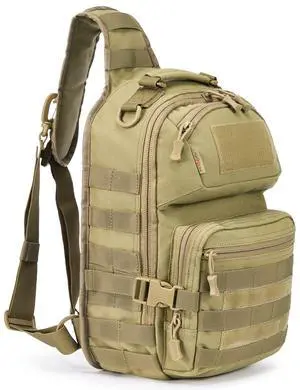 15L 1050D Urban Tactical Sling Bag for Men, 12 Inch Laptop, Tan | Water Resistant Heavy Duty MOLLE Crossbody One Shoulder Strap Backpack, Everyday Carry Commuting, Travel, Cycling, Motorcycle 15L 1050D Urban Tactical Sling Bag for Men, 12 Inch Laptop, Tan | Water Resistant Heavy Duty MOLLE Crossbody One Shoulder Strap Backpack, Everyday Carry Commuting, Travel, Cycling, Motorcycle
