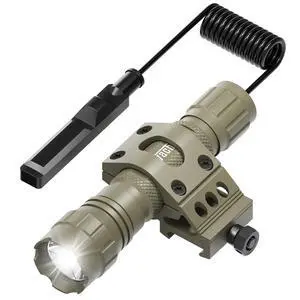 Tactical Picatinny Flashlight Rifle Light Rail Mounted Flashlight | with Pressure Switch Rainproof and Shockproof 200m Beam 4H Runtime 1200 Lumens Tactical Picatinny Flashlight Rifle Light Rail Mounted Flashlight | with Pressure Switch Rainproof and Shockproof 200m Beam 4H Runtime 1200 Lumens