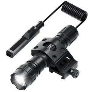 Tactical Picatinny Flashlight Rifle Light Rail Mounted Flashlight | with Pressure Switch Rainproof and Shockproof 200m Beam 4H Runtime 1200 Lumens Tactical Picatinny Flashlight Rifle Light Rail Mounted Flashlight | with Pressure Switch Rainproof and Shockproof 200m Beam 4H Runtime 1200 Lumens