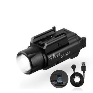 2500 Lumens Weapon Light - Adjustable Rail LED Light, Aircraft-Grade Aluminum, Magnetic Rechargeable Strobe Tactical Flashlight for Picatinny or GL Rail 2500 Lumens Weapon Light - Adjustable Rail LED Light, Aircraft-Grade Aluminum, Magnetic Rechargeable Strobe Tactical Flashlight for Picatinny or GL Rail