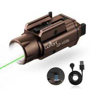 1750 Lumens Weapon Laser Light Combo - Adjustable Rail LED Light and Green Laser Flashlight, Aircraft-Grade Aluminum, Magnetic Rechargeable Strobe Tactical Flashlight for Picatinny or GL Rail 1750 Lumens Weapon Laser Light Combo - Adjustable Rail LED Light and Green Laser Flashlight, Aircraft-Grade Aluminum, Magnetic Rechargeable Strobe Tactical Flashlight for Picatinny or GL Rail