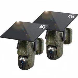 4G LTE Cellular Trail Camera 2 Pack, Solar Game Cameras Built-in SIM Card, No WiFi Cellular Security Camera Outdoor, 2K 360° Live View Wildlife Deer Camera, Motion Activated Night Vision Trail Cam 4G LTE Cellular Trail Camera 2 Pack, Solar Game Cameras Built-in SIM Card, No WiFi Cellular Security Camera Outdoor, 2K 360° Live View Wildlife Deer Camera, Motion Activated Night Vision Trail Cam