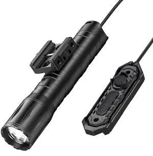 1800 Lumens Rifle Flashlight with Pressure Switch, Ar Flashlight for Rifle Compatible with Picatinny Rail, Offset Picatinny Light with Strobe Mode for Home Defense, Hunting 1800 Lumens Rifle Flashlight with Pressure Switch, Ar Flashlight for Rifle Compatible with Picatinny Rail, Offset Picatinny Light with Strobe Mode for Home Defense, Hunting