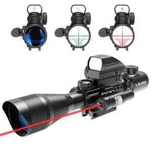 C4-12X50 Rifle Scope Dual Illuminated Reticle W/Laser Sight and Holographic Dot Reflex Sight C4-12X50 Rifle Scope Dual Illuminated Reticle W/Laser Sight and Holographic Dot Reflex Sight