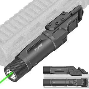 1750 Lumens Green Laser Light Combo for Rifle | Weapon Flashlight with Strobe/Momentary Compatible with Picatinny/ Mlok Rail, with Switch Protection Guard 1750 Lumens Green Laser Light Combo for Rifle | Weapon Flashlight with Strobe/Momentary Compatible with Picatinny/ Mlok Rail, with Switch Protection Guard