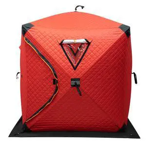 Ice Fishing Shelter, Portable 1-2 Person Insulated Ice Fishing Shanty with Insulated Layer and Carrying Bag for Ice Fishing Winter Fishing Ice Fishing Shelter, Portable 1-2 Person Insulated Ice Fishing Shanty with Insulated Layer and Carrying Bag for Ice Fishing Winter Fishing