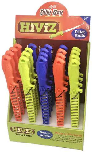 FKD9 Billy Bay Hi Viz 9" Fillet Knife Display 20 pcs FKD9 Billy Bay Hi Viz 9" Fillet Knife Display 20 pcs