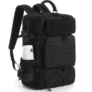 Tactical Travel Backpack for Men, 35L Military Backpack with Shoe Compartment, 1000D Water Resistant Molle Army Tactical Gear Assault Pack Bag Rucksack for Outdoor Survival Hiking Gym, Black Tactical Travel Backpack for Men, 35L Military Backpack with Shoe Compartment, 1000D Water Resistant Molle Army Tactical Gear Assault Pack Bag Rucksack for Outdoor Survival Hiking Gym, Black