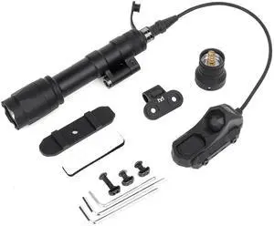 M600C 800 Lumens Tactical Flashlight with 2 Rotating Bases, with Dual Function Remote Pressure Switch, Light & Pressure Switch Mount Fit for 20mm Picatinny Mlok/Keymod Rail M600C 800 Lumens Tactical Flashlight with 2 Rotating Bases, with Dual Function Remote Pressure Switch, Light & Pressure Switch Mount Fit for 20mm Picatinny Mlok/Keymod Rail
