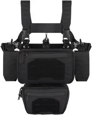 Chest Rig Tactical Chest Rig 1000D Molle Micro Chest Rigs Adjustable Detachable Modular Vest with Mag Pouch Chest Rig Tactical Chest Rig 1000D Molle Micro Chest Rigs Adjustable Detachable Modular Vest with Mag Pouch