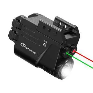 500 Lumens Red and Green Laser Light Combo, Rail Mounted Pistol Flashlight with Double Lasers Beam, Magnetic Charging Handgun Flashlight, Laser Class II 500 Lumens Red and Green Laser Light Combo, Rail Mounted Pistol Flashlight with Double Lasers Beam, Magnetic Charging Handgun Flashlight, Laser Class II