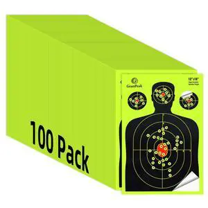 12 x18 inch, Silhouette Splatter Targets, Adhesive Shooting Targets, Shots Burst Bright Fluorescent Yellow, Shooting Target for Shooting Range, Great for All Firearms 12 x18 inch, Silhouette Splatter Targets, Adhesive Shooting Targets, Shots Burst Bright Fluorescent Yellow, Shooting Target for Shooting Range, Great for All Firearms