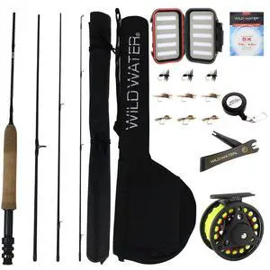 Standard Fly Fishing Combo Starter Kit, 5 Foot 6 Inch Graphite Rod, 3-Weight, 4-Piece Fly Rod Kit, Includes Die Cast Aluminum Reel, Fly Box, Flies and Hard Tube Case with Pouch Standard Fly Fishing Combo Starter Kit, 5 Foot 6 Inch Graphite Rod, 3-Weight, 4-Piece Fly Rod Kit, Includes Die Cast Aluminum Reel, Fly Box, Flies and Hard Tube Case with Pouch