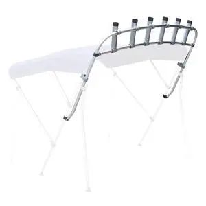 Clamp-On Fishing Rod Rack | Marine Grade Aluminum Rod Holder Storage Rack for Boats | Adjustable Rail Mount Rod Organizer Clamp-On Fishing Rod Rack | Marine Grade Aluminum Rod Holder Storage Rack for Boats | Adjustable Rail Mount Rod Organizer
