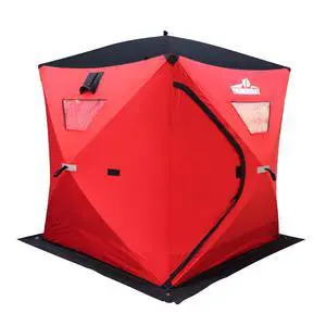 Ice Cube 2-4 Man Portable Ice Shelter, 24/34 Square Feet of Fishable Area, Portable 2-3 Person Ice Shanty Ice Cube 2-4 Man Portable Ice Shelter, 24/34 Square Feet of Fishable Area, Portable 2-3 Person Ice Shanty