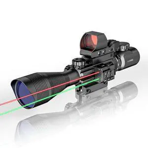 4-12/16x50EG Hunting Rifle Scope Tactical Red/Green Dual Illuminated Range Finder with Green/Red Laser 4 Models Holographic Reticle Reflex Red Dot Sight and 5 Brightness Modes Flashlight 4-12/16x50EG Hunting Rifle Scope Tactical Red/Green Dual Illuminated Range Finder with Green/Red Laser 4 Models Holographic Reticle Reflex Red Dot Sight and 5 Brightness Modes Flashlight