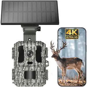 4K UHD Solar Trail Camera, 0.1s Motion-Activated Wildlife Record | 64MP/4K Clear Night Vision for Outdoor & Game, No Monthly Fee, App Control, Local Storage, IP66 Weatherproof Deer Camera 4K UHD Solar Trail Camera, 0.1s Motion-Activated Wildlife Record | 64MP/4K Clear Night Vision for Outdoor & Game, No Monthly Fee, App Control, Local Storage, IP66 Weatherproof Deer Camera