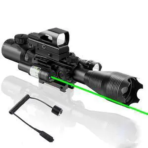4-12/16x50EG Hunting Rifle Scope Tactical Red/Green Dual Illuminated Range Finder with Green/Red Laser 4 Models Holographic Reticle Reflex Red Dot Sight and 5 Brightness Modes Flashlight 4-12/16x50EG Hunting Rifle Scope Tactical Red/Green Dual Illuminated Range Finder with Green/Red Laser 4 Models Holographic Reticle Reflex Red Dot Sight and 5 Brightness Modes Flashlight