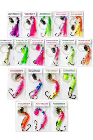 Kokanee Salmon Shrimp & Hoochies Fishing Lures - Multicolor Packs Including Micro Hoochies & Shrimp - Durable Plastic Construction with Sharp Octopus Hooks - Ideal for Kokanee & Trout Kokanee Salmon Shrimp & Hoochies Fishing Lures - Multicolor Packs Including Micro Hoochies & Shrimp - Durable Plastic Construction with Sharp Octopus Hooks - Ideal for Kokanee & Trout