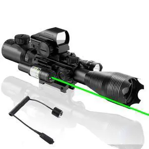 4-12/16x50EG Hunting Rifle Scope Tactical Red/Green Dual Illuminated Range Finder with Green/Red Laser 4 Models Holographic Reticle Reflex Red Dot Sight and 5 Brightness Modes Flashlight 4-12/16x50EG Hunting Rifle Scope Tactical Red/Green Dual Illuminated Range Finder with Green/Red Laser 4 Models Holographic Reticle Reflex Red Dot Sight and 5 Brightness Modes Flashlight