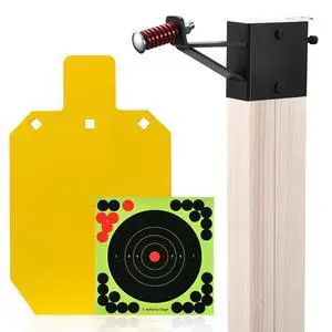 AR500 Steel Targets for Shooting with T Post Target Hanger, 1/2 Inch Thick Steel Target, 2 Mounting Options, Neon Yellow Color AR500 Steel Targets for Shooting with T Post Target Hanger, 1/2 Inch Thick Steel Target, 2 Mounting Options, Neon Yellow Color