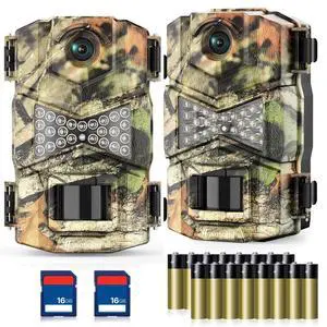 2 Pack Trail Cameras with Night Vision Motion Activated Waterproof,48MP Game Camera,1080P HD Trail Cam with SD Card for Wildlife Monitoring,Outdoor Scouting & Security(Non-WiFi) 2 Pack Trail Cameras with Night Vision Motion Activated Waterproof,48MP Game Camera,1080P HD Trail Cam with SD Card for Wildlife Monitoring,Outdoor Scouting & Security(Non-WiFi)