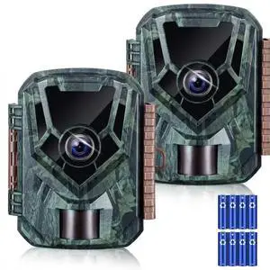 2 Pack Trail Cameras 36MP 2.7K, 8AA Batteries, Game Camera with Night Vision Motion ActivatedWaterproof lP66 0.1s Trigger Time w/ 130°Wide-Angle TrailCam for Wildlife Monitoring 2 Pack Trail Cameras 36MP 2.7K, 8AA Batteries, Game Camera with Night Vision Motion ActivatedWaterproof lP66 0.1s Trigger Time w/ 130°Wide-Angle TrailCam for Wildlife Monitoring
