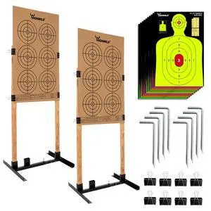 Adjustable Target Stand Base for Paper Shooting Cardboard Silhouette H Shape Stand Base for Shooting Range 1x2 Wooden Target Station Setup - 2 Pack Adjustable Target Stand Base for Paper Shooting Cardboard Silhouette H Shape Stand Base for Shooting Range 1x2 Wooden Target Station Setup - 2 Pack