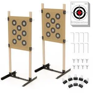 Shooting Target Stand for Outdoors, Durable Paper Target Holder with Stable Adjustable Base for Paper Shooting Targets Cardboard Silhouette, H Shape, USPSA/IPSC, IDPA Practice, 2 Pack Shooting Target Stand for Outdoors, Durable Paper Target Holder with Stable Adjustable Base for Paper Shooting Targets Cardboard Silhouette, H Shape, USPSA/IPSC, IDPA Practice, 2 Pack