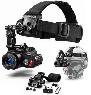 Head-Mounted Night Vision Monocular Goggles with Elastic Head Strap, Default 7X Magnification, Digital Infrared NVG Equipment 1148FT Range with 1.54in HD Screen, Rechargeable for Ghost Hunting Camping Head-Mounted Night Vision Monocular Goggles with Elastic Head Strap, Default 7X Magnification, Digital Infrared NVG Equipment 1148FT Range with 1.54in HD Screen, Rechargeable for Ghost Hunting Camping