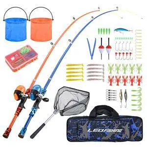 Portable Kids Fishing Rod Set 2Pack Telescopic Fishing Poles for Boys and Girls Fishing Rod and Reel Combos with Full Kits Fishing Net and Bucket for Toddler Youth Portable Kids Fishing Rod Set 2Pack Telescopic Fishing Poles for Boys and Girls Fishing Rod and Reel Combos with Full Kits Fishing Net and Bucket for Toddler Youth