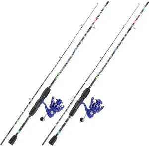 Fishing Rod Combo, 2-Piece 6-Foot Graphite & Fiberglass Rod with Anti-Reverse Spinning Fishing Reel Fishing Rod Combo, 2-Piece 6-Foot Graphite & Fiberglass Rod with Anti-Reverse Spinning Fishing Reel