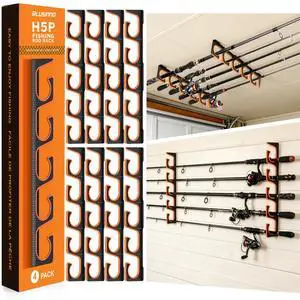 H5P Fishing Rod Holder, Wall & Ceiling Mount Fishing Pole Holders for Garage, Fishing Rod Rack Holds 5/10/20 Rods, Combos & Fishing Nets H5P Fishing Rod Holder, Wall & Ceiling Mount Fishing Pole Holders for Garage, Fishing Rod Rack Holds 5/10/20 Rods, Combos & Fishing Nets