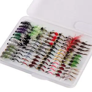 Fly Fishing Flies Kit Fly Assortment Trout Bass Fishing with Fly Box with Dry/Wet Flies, Nymphs, Streamers, Popper Fly Fishing Flies Kit Fly Assortment Trout Bass Fishing with Fly Box with Dry/Wet Flies, Nymphs, Streamers, Popper