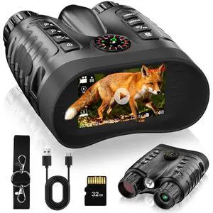 4K Night Vision Goggles for Kids, 36MP Full-Color Night Vision Binoculars 8X Zoom 850nm Stealth IR for All Black Observation-Gift with Compass, Photo & 4K Video Recording, 3.2" Screen and 32GB Card 4K Night Vision Goggles for Kids, 36MP Full-Color Night Vision Binoculars 8X Zoom 850nm Stealth IR for All Black Observation-Gift with Compass, Photo & 4K Video Recording, 3.2" Screen and 32GB Card