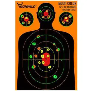 Silhouette Splatter Paper Targets - Splash Effect of Multiple Colors - 12 x18 Inch Silhouette Splatter Paper Targets - Splash Effect of Multiple Colors - 12 x18 Inch
