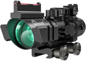 4x32 Prism Hunting Rifle Scope Red & Green & Blue Illuminated Reticle Scope with Fiber Optic Sight 4x32 Prism Hunting Rifle Scope Red & Green & Blue Illuminated Reticle Scope with Fiber Optic Sight