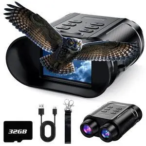 Birthday Gifts & Night Vision Goggles - 5W Upgraded 4K HD IR Binoculars - 8X Digital Zoom/Rechargeable Battery/32GB Card/Flashlight, Camping Exploration Gifts for Men Dad Husband Boy Friend Birthday Gifts & Night Vision Goggles - 5W Upgraded 4K HD IR Binoculars - 8X Digital Zoom/Rechargeable Battery/32GB Card/Flashlight, Camping Exploration Gifts for Men Dad Husband Boy Friend