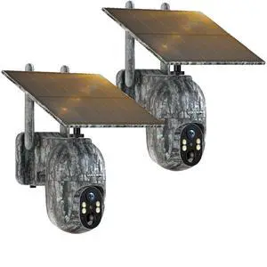 4G LTE Cellular Trail Camera 2 Pack, 2.5K Game Camera Built-in SIM Card with Live Feed, Solar Panel 360° View Clear Night Vision Motion Detection Two-Way Audio Hunting Camera 4G LTE Cellular Trail Camera 2 Pack, 2.5K Game Camera Built-in SIM Card with Live Feed, Solar Panel 360° View Clear Night Vision Motion Detection Two-Way Audio Hunting Camera