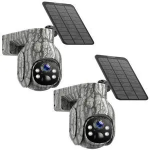 4G LTE Trail Camera, 360° View Cellular Game Camera with Live Streaming, Built-in SIM Card, 2K Night Vision Wireless Solar Powered Motion Activated Camera for Outdoor, 2 Pack 4G LTE Trail Camera, 360° View Cellular Game Camera with Live Streaming, Built-in SIM Card, 2K Night Vision Wireless Solar Powered Motion Activated Camera for Outdoor, 2 Pack