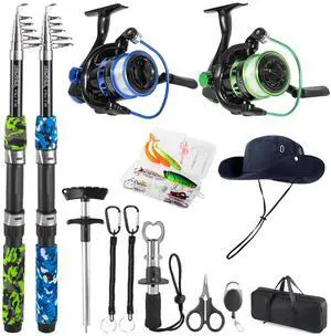 Fishing Pole Combo, 6.9ft Telescopic Rods Set, Collapsible Fishing Rods 2PCS Spinning Reel Set with Carrier Bag Freshwater Fishing Rod and Reel Combos Kits Fishing Pole Combo, 6.9ft Telescopic Rods Set, Collapsible Fishing Rods 2PCS Spinning Reel Set with Carrier Bag Freshwater Fishing Rod and Reel Combos Kits