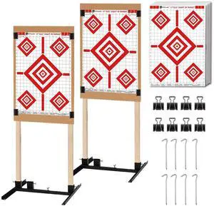 2 Pack Shooting Target Stand with 10pcs 17x25 Inch Sight in Paper Targets, Durable Paper Target Holder with Stable Adjustable Base for Cardboard Silhouette, H Shape, USPSA/IPSC, IDPA Practice 2 Pack Shooting Target Stand with 10pcs 17x25 Inch Sight in Paper Targets, Durable Paper Target Holder with Stable Adjustable Base for Cardboard Silhouette, H Shape, USPSA/IPSC, IDPA Practice