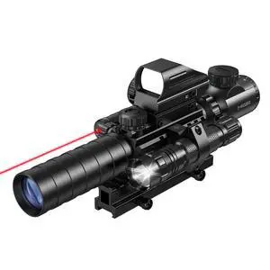 3-9x32 Scope Combo with Dual Illuminated Scope Optics & 4 Holographic Reticle Red/Green Dot Sight & IIIA/2MW Laser Sight Rangefinder Illuminated Reflex Sight & 20mm Mount 3-9x32 Scope Combo with Dual Illuminated Scope Optics & 4 Holographic Reticle Red/Green Dot Sight & IIIA/2MW Laser Sight Rangefinder Illuminated Reflex Sight & 20mm Mount
