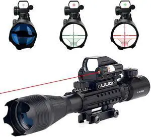 4-16x50 Tactical Rifle Scope Red/Green Illuminated Range Finder Reticle W/Laser Sight and Holographic Reflex Dot Sight 4-16x50 Tactical Rifle Scope Red/Green Illuminated Range Finder Reticle W/Laser Sight and Holographic Reflex Dot Sight
