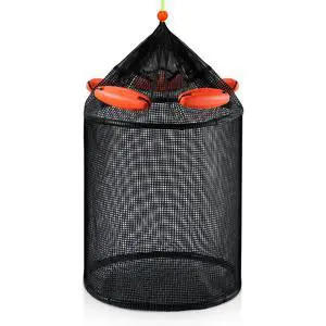 Extra Large Foldable Floating Fishing Basket for Live Caught Fish, Heavy Duty Coated Mesh Bait Pen, Collapsible Mesh Fishing Basket Extra Large Foldable Floating Fishing Basket for Live Caught Fish, Heavy Duty Coated Mesh Bait Pen, Collapsible Mesh Fishing Basket