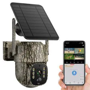 Trail Camera, 4G LTE Cellular Game Cameras with 360° Live Streaming, 2.5K Wildlife Hunting Camera Solar Powered, Security Camera Built-in SIM Card, Night Vision, Motion Activated, Waterproof Trail Camera, 4G LTE Cellular Game Cameras with 360° Live Streaming, 2.5K Wildlife Hunting Camera Solar Powered, Security Camera Built-in SIM Card, Night Vision, Motion Activated, Waterproof
